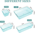 StorMiracle 10 PCS Drawer Organizer Set, 4 Varied Size Bathroom and kitchen Drawer cabinet organizer Trays, Clear Storage Bin