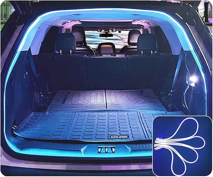 LED trunk light strip for SUV, With soft rubber,Strip Bright,low power consumption,Concealed installation,177 inch 12V 8W Ice Blue