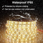 ALITOVE 16.4ft Warm White 3500K 5050 SMD LED Flexible Strip Ribbon Light 5M 300 LEDs Waterproof IP65 DC 12V for Home Garden Commercial Area and Festival Lighting