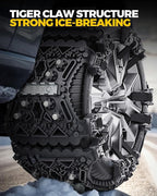 KYX Tire Chains for Car/SUV/Pickup Truks, Adjustable Universal Emergency Snow Chains for Tire, 8.7-11.1 inch, Caoutchouc, Big