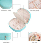 ProCase Travel Size Jewelry Box, Medium Portable Seashell-Shaped Jewelry Case, 2 Layer Jewelry Organizer in PU Leather for Wo