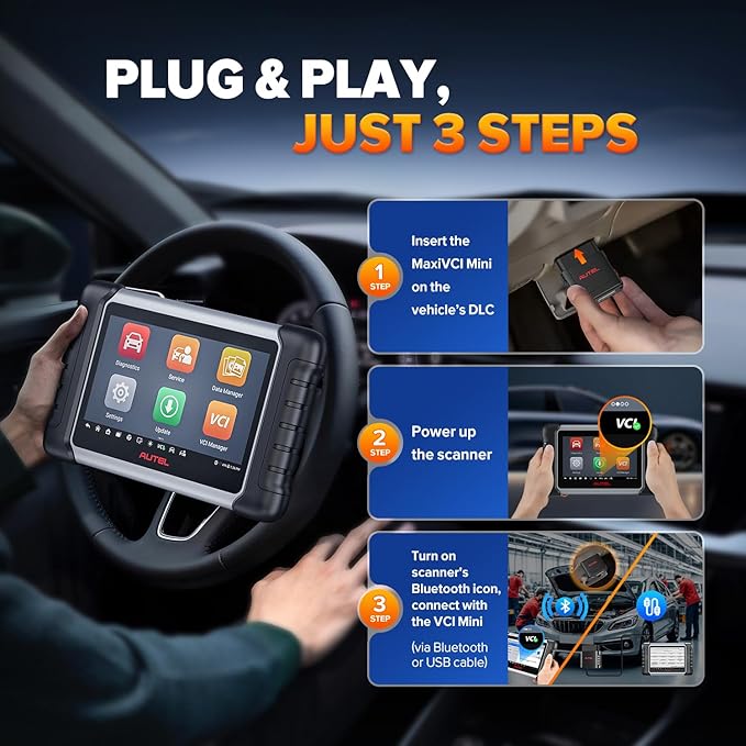 Autel MaxiSys MaxiVCI VCI Mini OBD2 Adapter Connector, 2026 Vehicle Wireless Diagnostic Interface, Work w/Autel Scanner