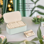 VLANDO Travel Jewelry Box Organizer – Portable PU Leather Jewelry Case with 6/8/12 Zippered Pouches, Compact Storage for Earr