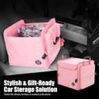 LIBZAKI Car Trunk Storage Organizer, Collapsible Trunk Storage Box for Car Truck SUV-Pink