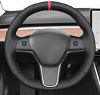 MEWANT Hand Stitched Steering Wheel Cover for Tesla Model 3 2017-2023 / Model Y 2020-2023 for Tesla Model 3/Y Accessories