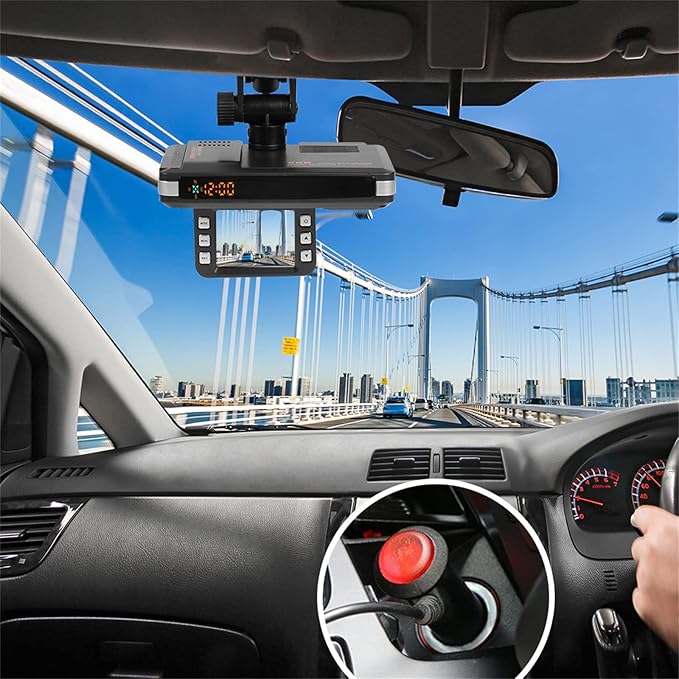 2.0'' Dash Cam,2 in 1 Car DVR Camera Dashboard Cam Voice Prompt Radar Detector 1080P Video Recorder Night Vision WDR G-Sensor,16gb