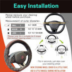 PINCTROT D Shaped 14 Inch Small Sized Steering Wheel Cover Great Grip with 3D Honeycomb Anti-Slip Design, Flat Bottom 14 Inch (Wine Red)