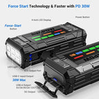 AVAPOW 8000A Battery Jumper Starter Portable with 4 HD Display PD 30W Dual-Way Fast Charging, 12V Car Starter Jump Box &