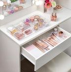 STORi SimpleSort 18-Piece Stackable Clear Drawer Organizer Set | Multi-size Trays | Makeup Vanity Storage Bins and Office Des