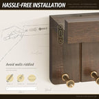 Rebee Vision Farmhouse Key Holder Wall Mount - Decorative Key and Mail Holder for Wall with 7 Hooks and Shelf Organizer - Ide