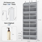 2 Pack 5-Tier Over The Door Organizer with 10 Side Mesh Pockets & Clear Windows, 80 lbs Weight Capacity Hanging Storage for B