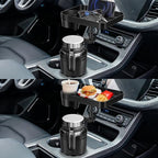 Car Cup Holder Tray, Car Food Tray for Eating with Phone Holder, Large Car Cup Holder Expander with Adjustable Base, Fit in 2