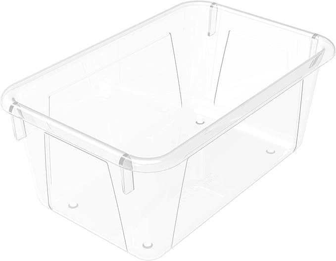 Storex Small Cubby Bin, 12.2 x 7.8 x 5.1 Inches, Clear, 5-Pack (62464U05C)