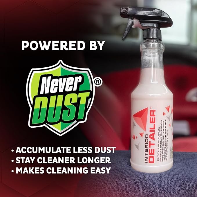 MAXL® Interior Car Cleaner Detailer Spray with NeverDust® Technology Formula (20oz, 4 Pack) - Repels Dust, Wipes Oil, Residue