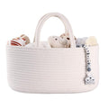 Baby Diaper Caddy Organizer for Girl Boy Cotton Rope Nursery Storage Bin Basket Portable Holder Tote Bag for Changing Table C