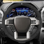 MEWANT Hand Stitch Hive Embossed Athsuede Steering Wheel Cover for Ford F150 Expedition 2018-2021 Ford F150 Accossory