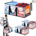 BlissTotes 2-Pack Large Moving Bags with Backpack Straps & Strong Zippers, Heavy-Duty Storage Bags Moving Boxes for Space Sav