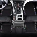 CAR PASS 11 PCS Bling Diamond Car Mats Set for Women Girls, Sparkly Rhinestone Steering Wheel Cover, Waterproof Floor Mats Un