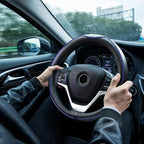 Rueesh Microfiber Leather Steering Wheel Cover Anti-Slip Matte Finish Auto Car Wheel Cover Universal 15 Inch Wheel Cover for 