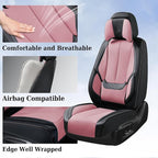 Coverado Universal Seat Covers Front, Universal Seat Covers for Cars, 2-Pack Waterproof Nappa Leather Car Seat Covers with He