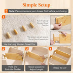 Lifewit 6" High 8 Pack Bamboo Drawer Dividers 45-55cm/17.5-22" Adjustable Wooden Drawer Organizer for Clothes/Utensils, Expan