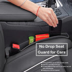 Car Seat Gap Filler, Carseat Side Gap Organizer with Phone Holder & Storage Slot, Auto Interior Accessories, Universal Car Catcher Plug Strip Fit Car SUV Truck, Fill in Between Seat and Console, Black