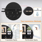 dreampossible Key Holder Wall Mount - 10.2 Inch Decorative Key Rack and Mail Organizer with 8 Key Hooks - Wooden Key Hanger w