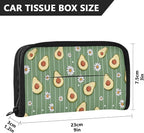 Car Tissue Holder Car Visor Organizer Tissue Box Holder for Car Sun Visor Organizer with Car Vehicle Accessories Essentials Interior for Women Men Green Striped Avocados and Daisies