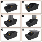 Backseat Car Organizer, Middle Seat Organizer With 4 Storage Compartments 2 Cup Holders, Back Seat Center Hand Rest Toy Storage for Toddler Kids Family Travel Roadtrip Essentials for SUV Truck Van