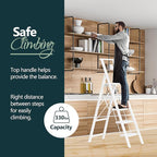 WOA WOA 5 Step Ladder for 10 Feet High Ceiling, Lightweight Foldable Ladder with Non-Slip Wide Pedals, Step Stool with Safe H