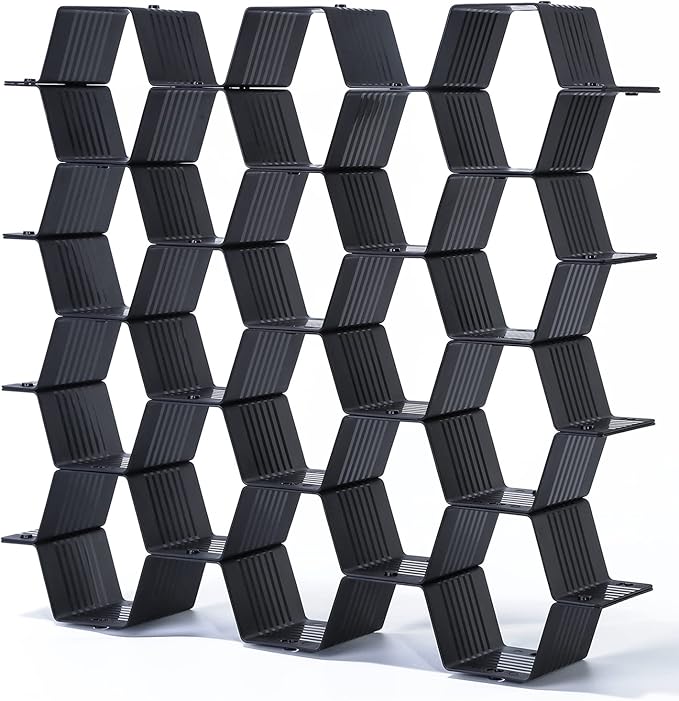 Drawer Splitter 16-piece Set Adjustable Honeycomb Organizer Tie Sock Organizer Underwear Panties Cosmetic Sorter (Black)