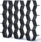 Honeycomb drawer organizer and divider, underwear, socks, tie sorter, office supplies and sundry sorting 32 pieces (Black)