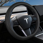 Custom Fit for Tesla Steering Wheel Cover Model 3 (2017-2026) & Model Y (2020-2026), Leather Designed for Tesla Highland/Juni