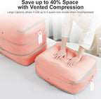 Comforter Storage Bag - Large Capacity Blanket Storage Bags 3-Layer Ultra Space Saving Self Compression Organizer, Washable C