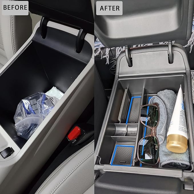 Center Console Organizer Compatible with 2022-2024 Hyundai Tucson & Santa Cruz 2022-2026 Interior Accessories Armrest Storage Box Insert Tray (Not for 2025 Limited/Hybrid/Plug-in Hybrid) Blue