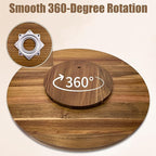 30'' Acacia Wooden Lazy Susan with 360 Rotation for Dining Table Top,Extra Large Wooden Serving Tray with Heavy Duty Rotating