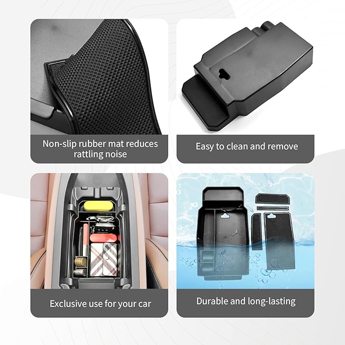 CDEFG 2023 2024 2025 2026 CX-50 Center Console Organizer Tray for 2023 2024 2025 2026 Mazda CX-50 Middle Console Armrest Storage Box 2023-2026 CX50 Accessories(Black)