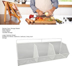 Metal Wire Basket, 3 Grids Wall Hanging Baskets, Wall Mount Slanted Opening Storage Organizer for Kitchen Bathroom Laundry Ro