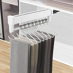 Pull Out Closet Valet Rod, Adjustable Sliding Heavy Duty Steel Top Mounted Clothes Storage Hanger Rail for Closet Wardrobe (4