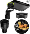 SodaRide Car Cup Holder Expander Tray with Storage Box 4 in 1 Detachable Food Table Tray Car Console Storage Organizer Road T