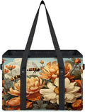 Reusable Grocery Bags Heavy Duty Shopping Bags Foldable Large Tote Bags with Long Handles & Hard Bottom