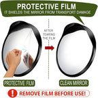 2PCS 12 Inch Security Mirror - Acrylic Convex Mirror with Adjustable Wide Angle View for Blind Spot Detection, Ideal for Gara