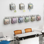 Yuzehuaza Hanging Wall File Holder Organizer Metal Wall Mount File Folders Holder Magazine Rack with Handles and Hooks , for 