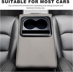 Car Center Console Armrest Pillow, Memory Foam Auto Armrest Box Cover with Cup Holder & Phone Holder, Waterproof Leather Arm Rest Protector Cushion, Interior Car Accessories (Gray)