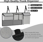 UYYE Trunk Hanging Organizer, Backseat Storage Bag, Collapsible Car Interior Accessories with 4 Pockets & 2 Mesh Pouches for