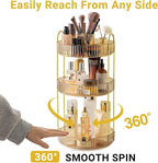 Asayuee 360 Rotating Makeup Organizer,3 Tier Large Capacity Make Up Organizers and Storage,Skincare Perfume Vanity Organizers