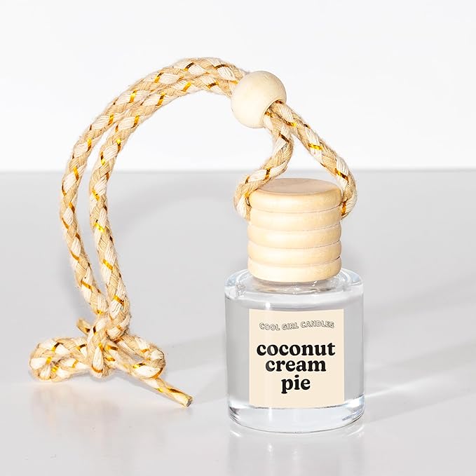 COOLGIRLCANDLES Coconut Cream Pie Car Hanging Fragrance Oil Air Freshener for Essential Oils, Long Lasting Automobile Diffuse