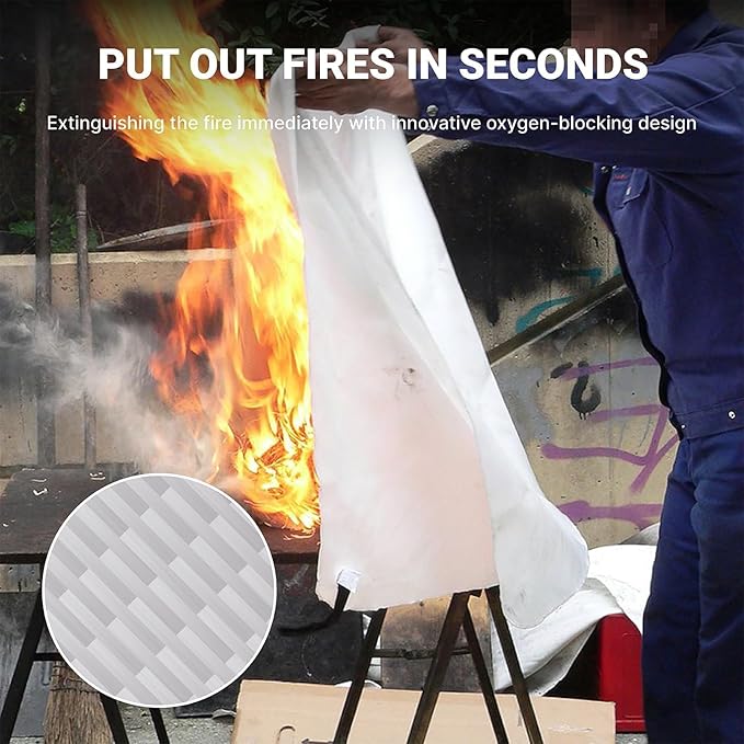 Lancryen Emergency Fire Blanket, Fire Extinguisher Blanket, Fire Suppression Fabric, Flame Retardant Towel Fire Safety Cloth 