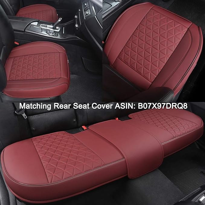 Black Panther Luxury Faux Leather Car Seat Cover for Front Bottom Seat, Anti-Slip and Wrap Around The Bottom, Fits 95% of Veh