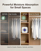 Dehumidifier for Bathroom with Color-Changing Beads, Rechargeable Small Dehumidifier for Closet, Portable Gun Safe